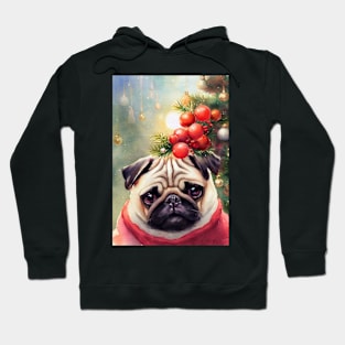 Watercolor pug Hoodie